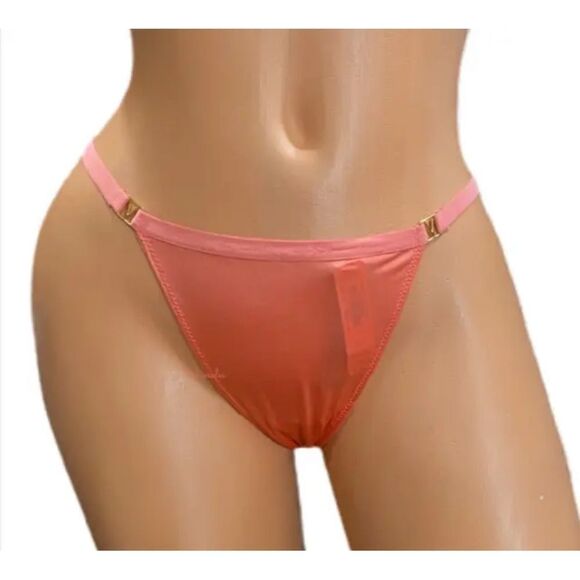 Victoria's Secret Very Sexy LOVE Smooth Satiny V string panty Ripe Papaya - Picture 4 of 6